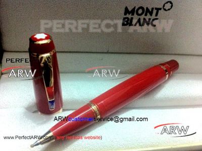 Perfect Replica MontBlanc Boheme Gold Clip Red Rollerball Pen Blue Jewelry